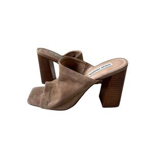 STEVE MADDEN Womens Teles Tan Suede Heels Size 7